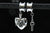 Heart Lock and Key Danglers - Screw on Tunnel (Pair) - TF095