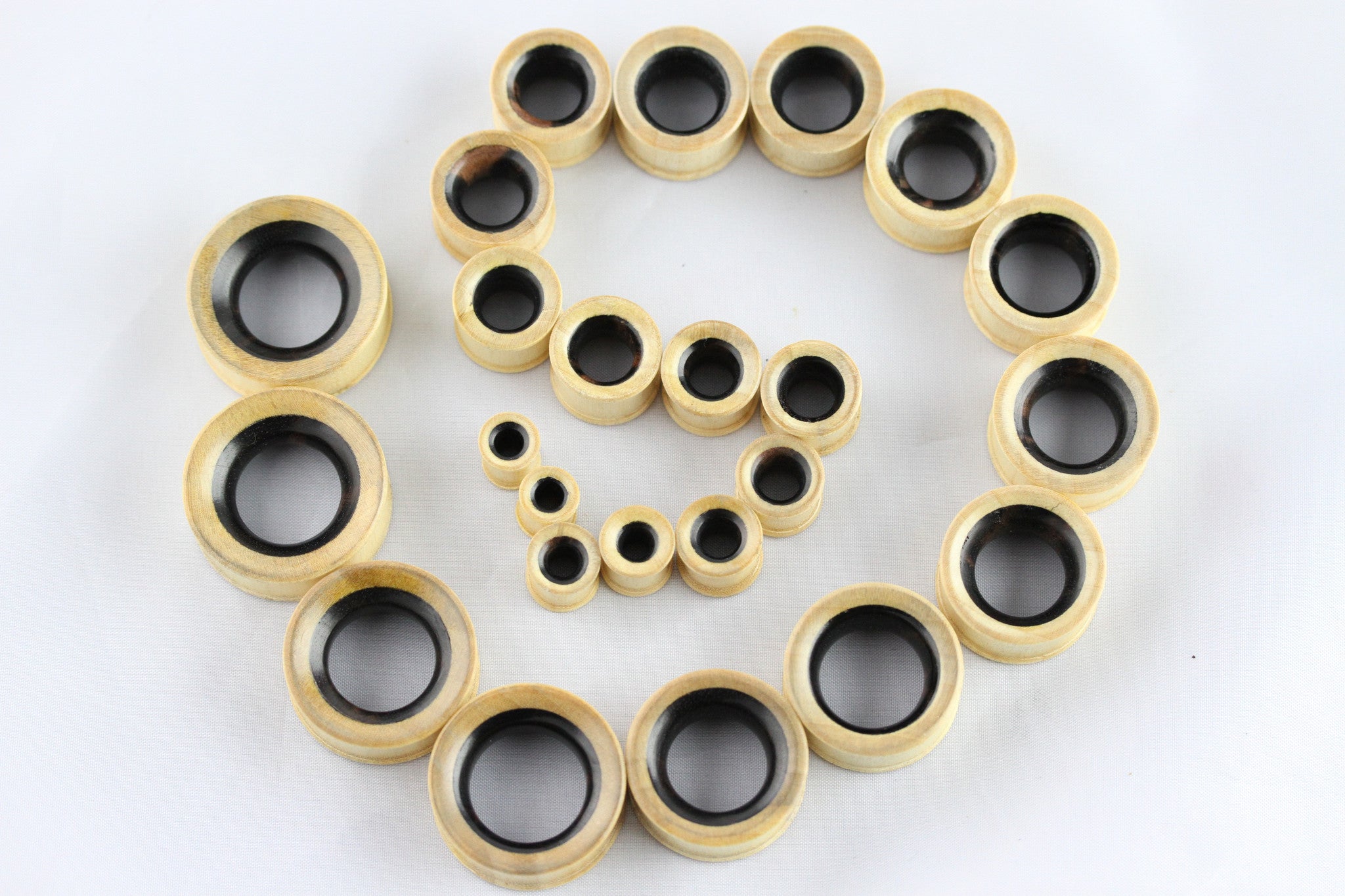 Carved Wood Tunnel Plugs (Pair) - PA26 – Two Feather Plugs