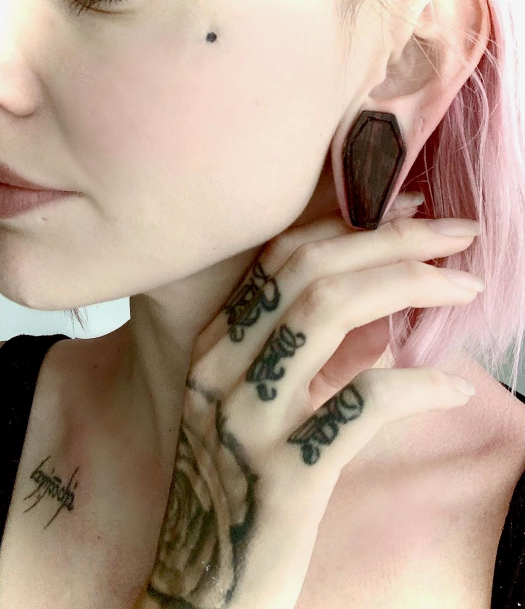 ear stretching Wood Coffin Plugs