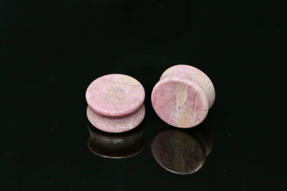 Rhodonite Plugs - Rhodonite Stone Plugs (Pair) - PH34
