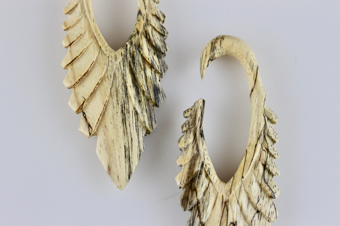 Tamarind Wood Feather Hanger Plugs - Detail