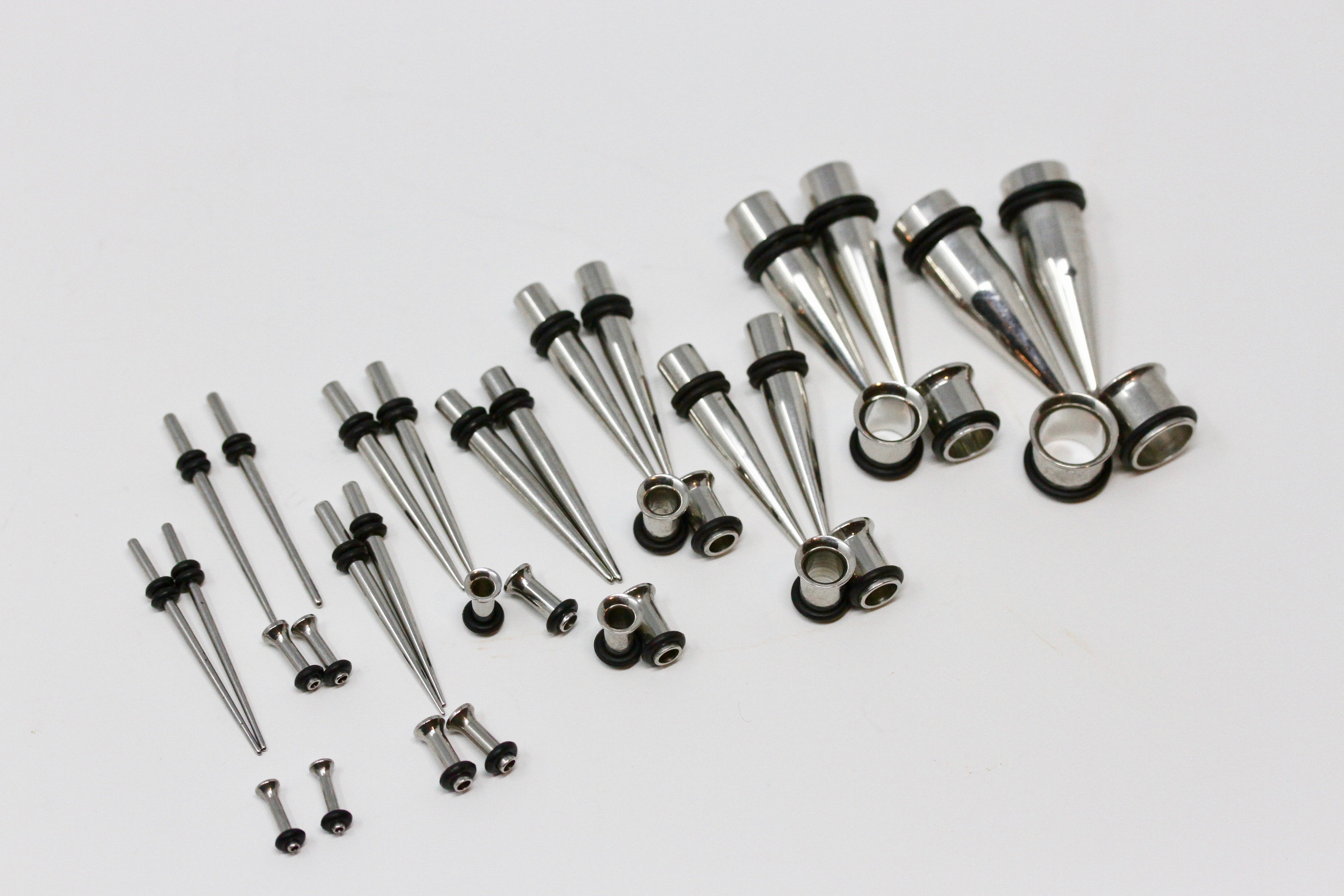 Zaya Body Jewelry 1/2" (12mm) Steel Taper And Plug Kit – Black, Surgical Steel
