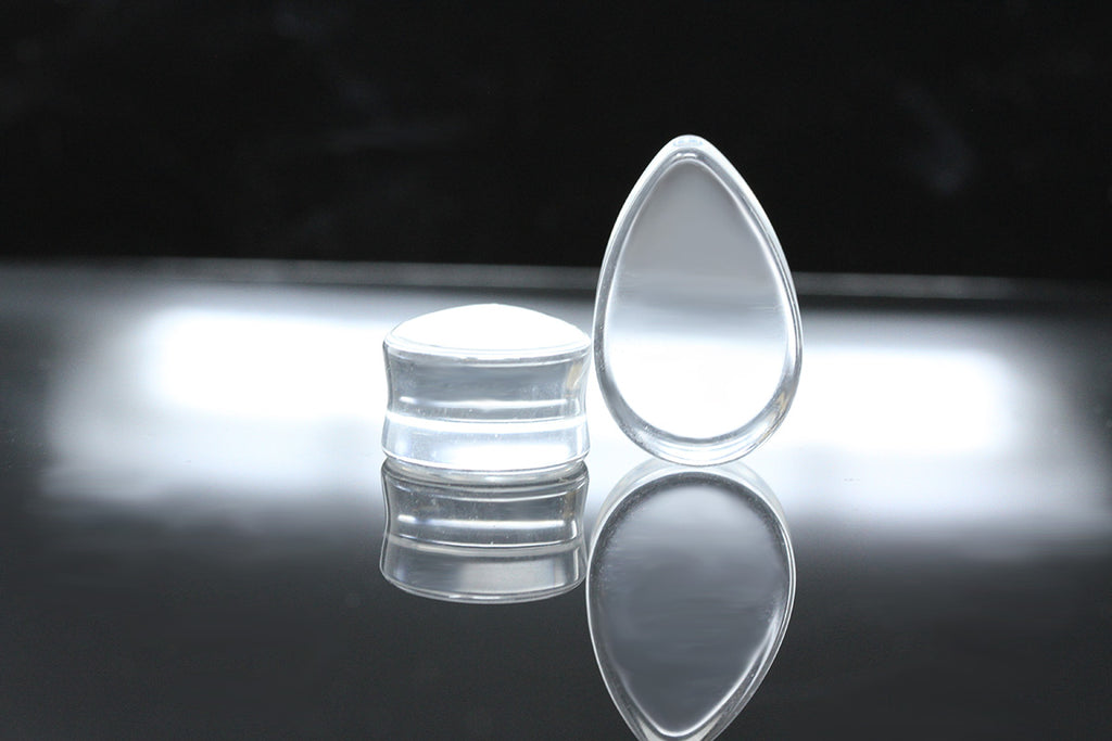 Clear Glass Teardrop Gauges