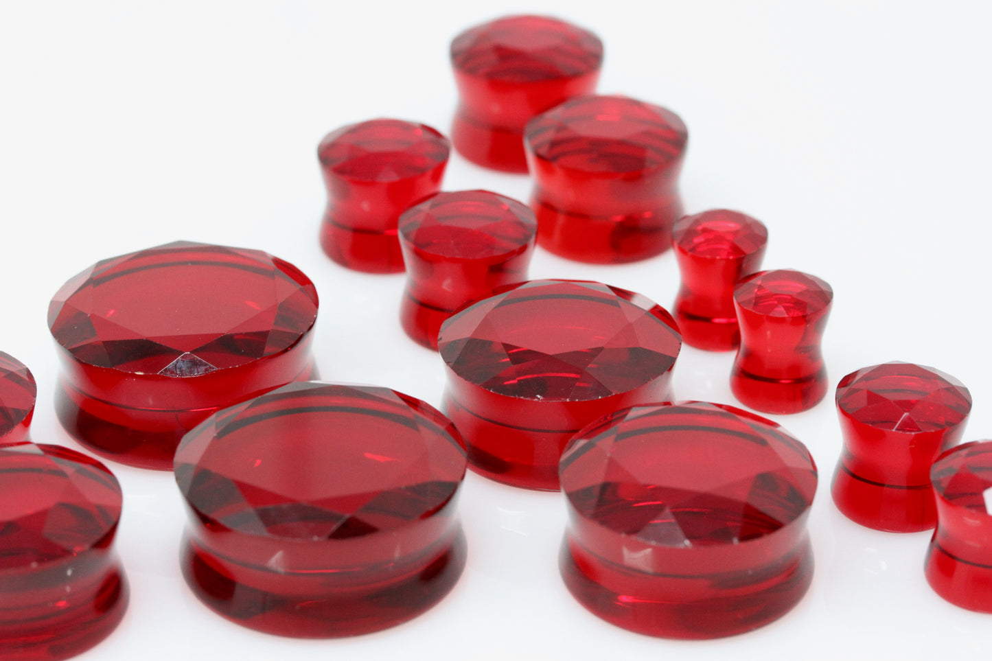 Red Faceted Gem Plugs - Group 2