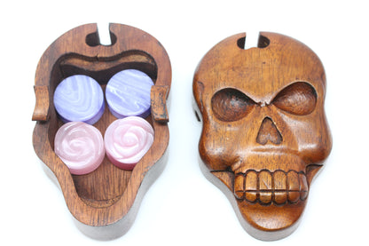 Skull Plug Gift Puzzle Box - Wooden Puzzle Box (Plugs not included)