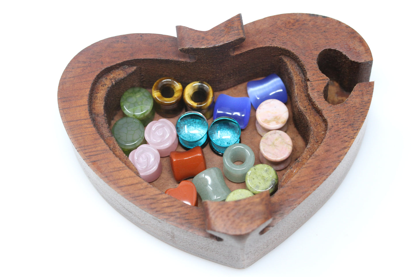 Heart secret hidden wooden box - (Plugs not included) SWQA0027