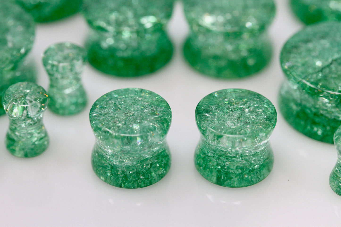 Green Shatter Glass Plugs - Group 1