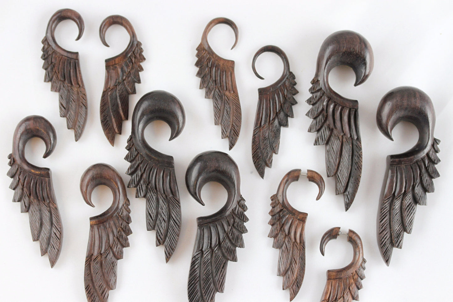 Wood Feather Ear Hangers