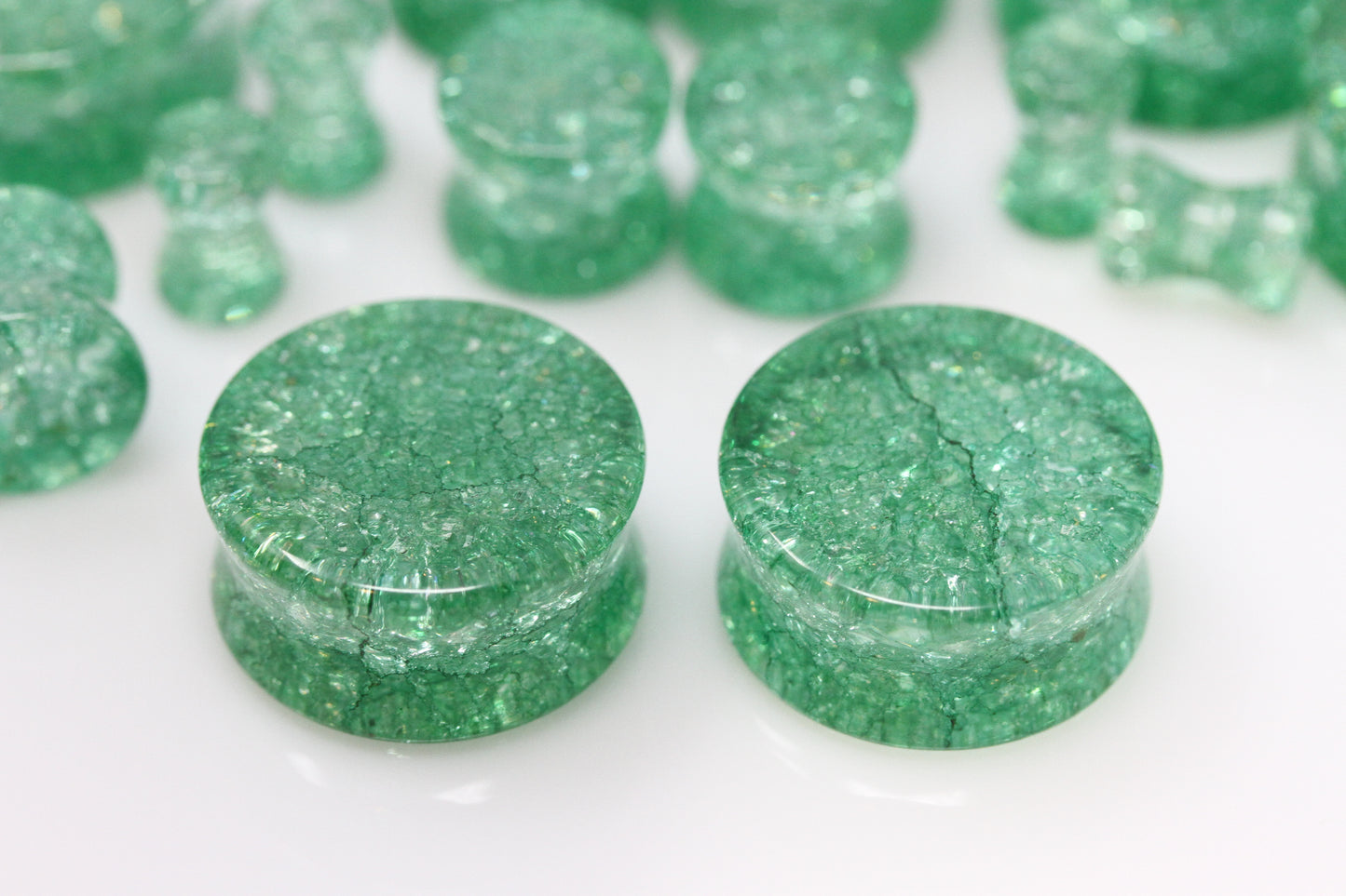 Green Shatter Glass Plugs - Group 2