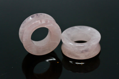 Rose Quartz Tunnels for Stretched Ears (Pair) - PH134