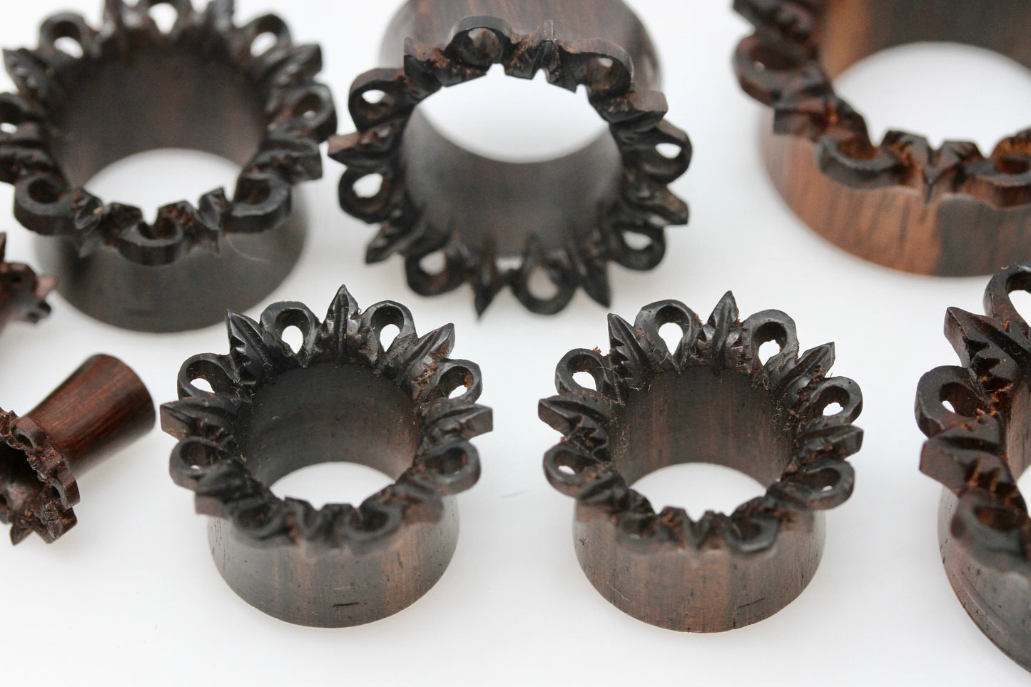 Wooden Ivy Tunnel Plugs - Areng Wood (Pair) - PA93