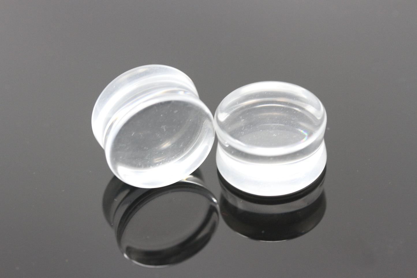 Clear Glass Double Flare Plugs (Pair) - PH40