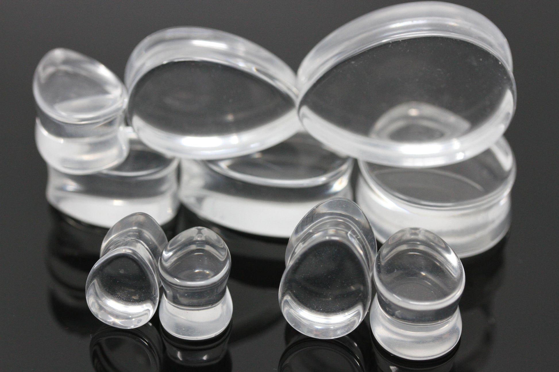 Clear Glass Teardrop Plugs - Group 1