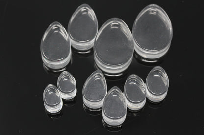 Clear Glass Teardrop Plugs - Group 2