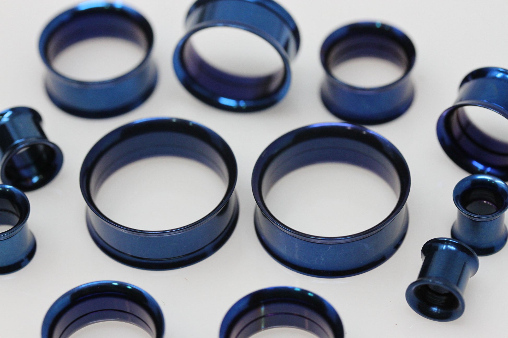 Blue Stainless Steel Tunnel Plugs