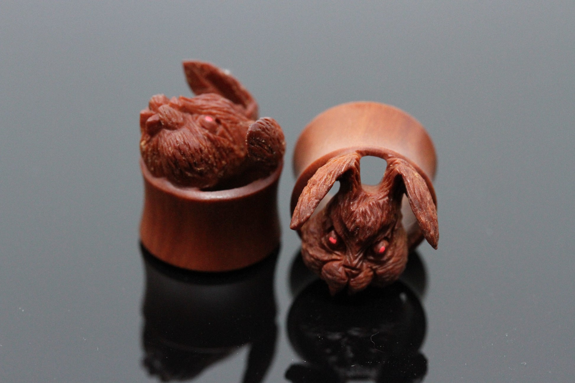 Wood Rabbit Plugs - Pair 1