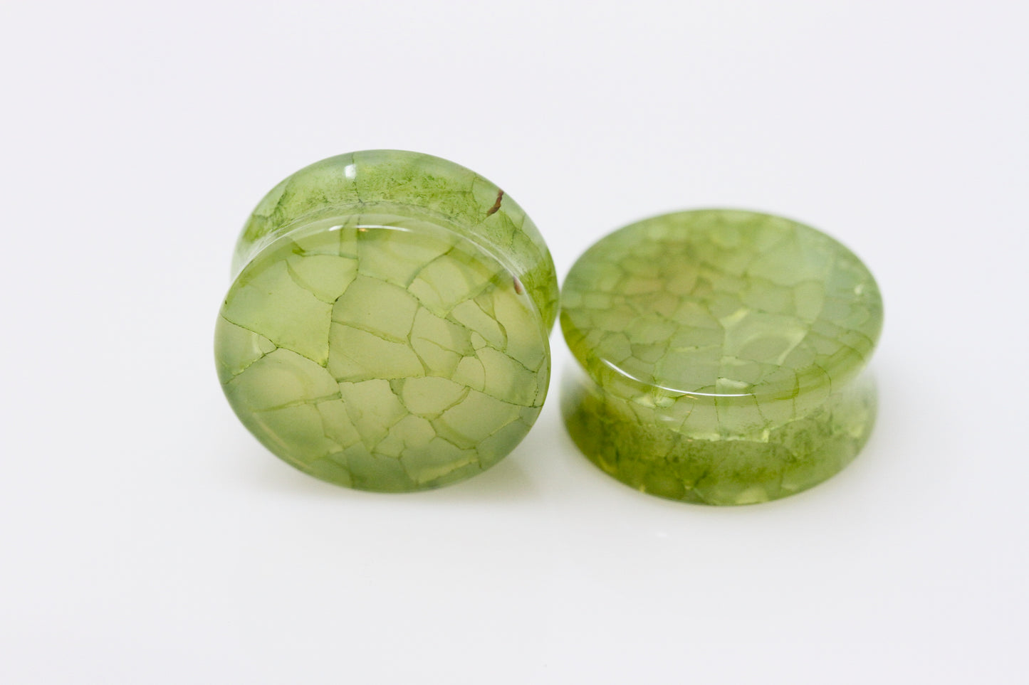 Green Dragon Glass Plugs - Pair 1