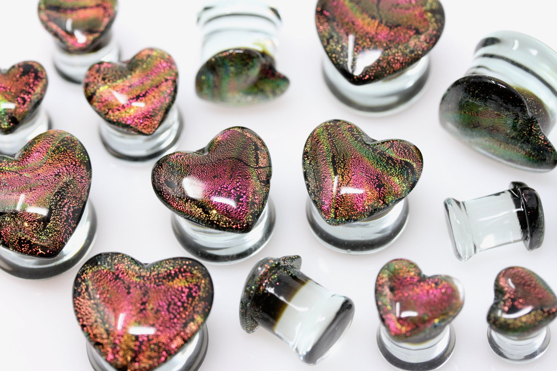 Red Passion Heart Plugs (Pair) - G025 – Two Feather Plugs