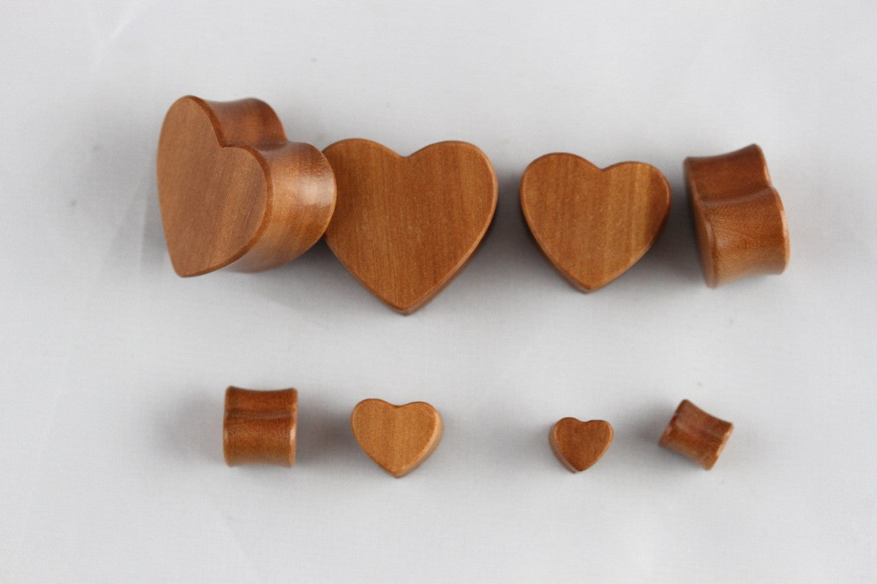Wood Heart Shaped Ear Gauge