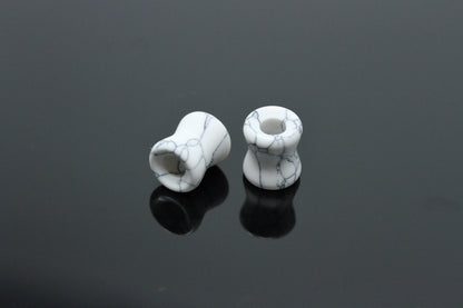 White Howlite Tunnels (Synthetic) - (Pair) - PH93