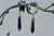 Amethyst Wand Stainless Steel Danglers - Screw on Tunnel (Pair) - TF012