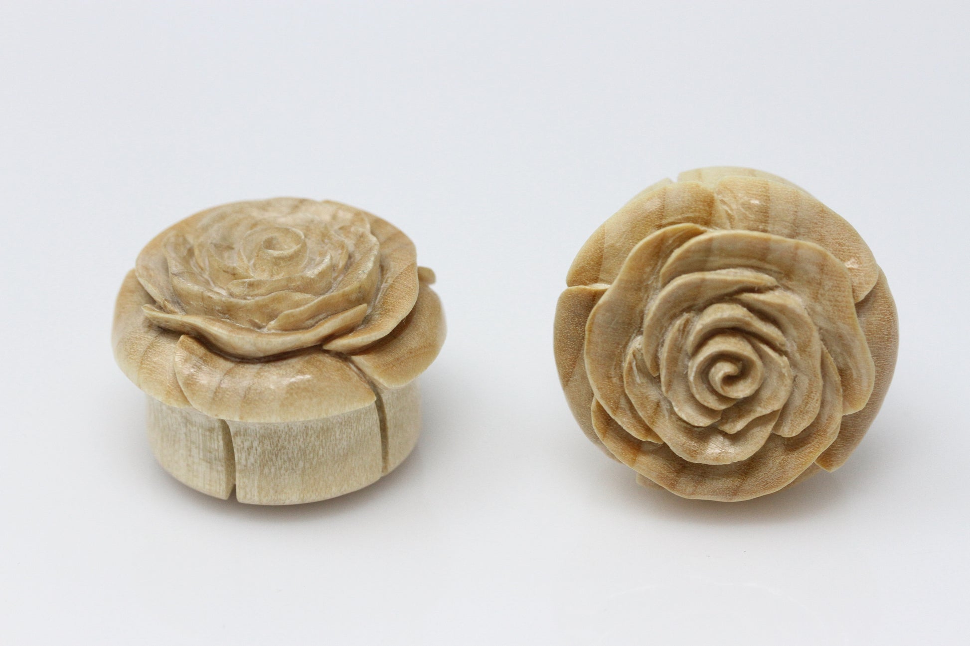 Wood Rose Plugs - Pair 1