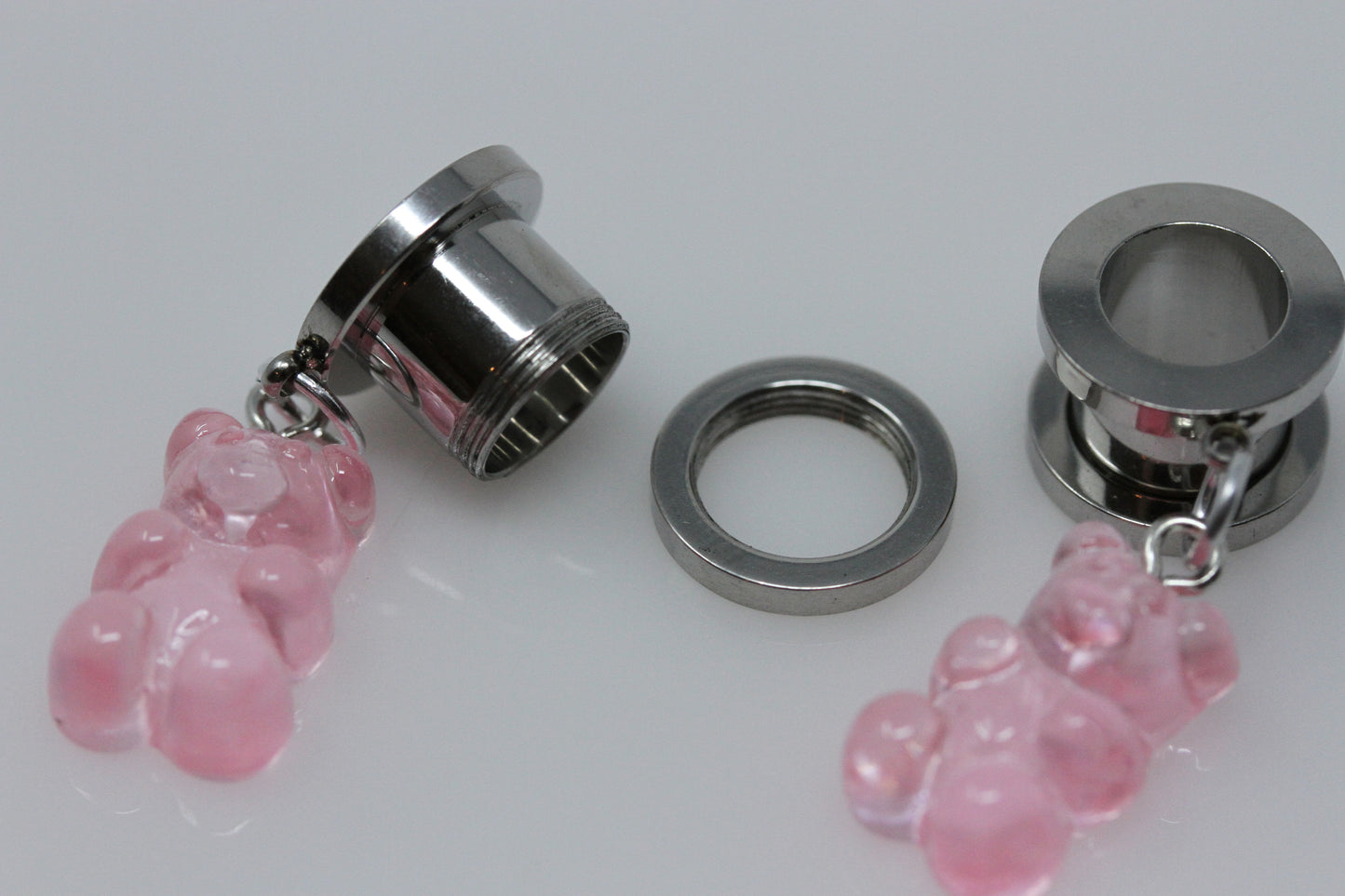 Pink gummy bear dangler plugs