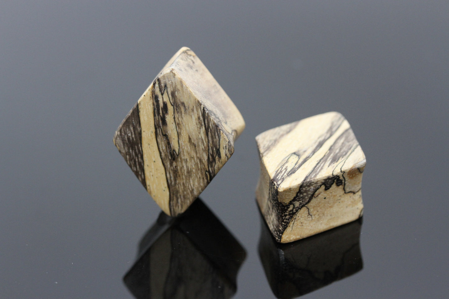 Diamond Tamarind Wood Plugs - Pair 1