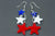Red White and Blue Stainless Steel Danglers - Screw on Tunnel (Pair) - TF020