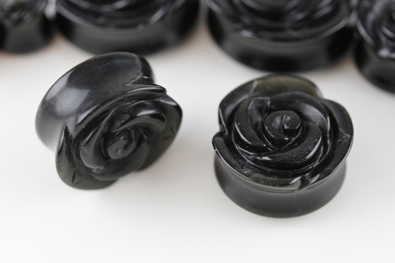 Black Rose Glass Plugs - Group 1