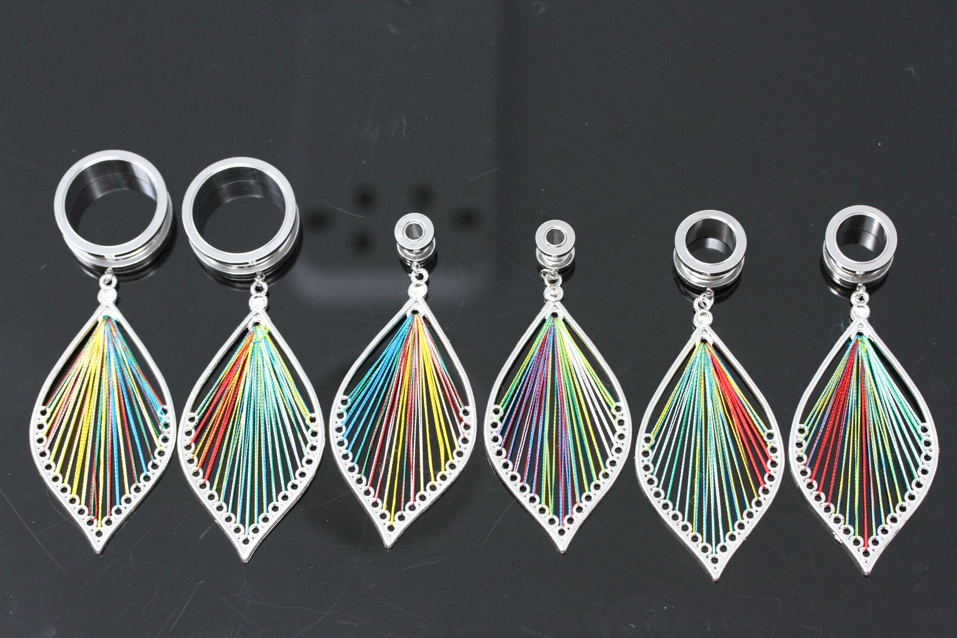 Rainbow Thread Stainless Steel Earrings