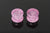 Pink Shatter Glass Plugs - Pair 2