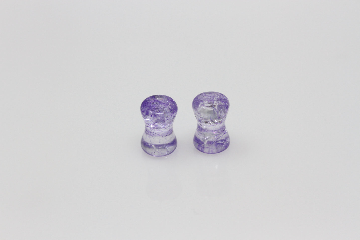 Purple Shattered Glass Plugs - Pair 3