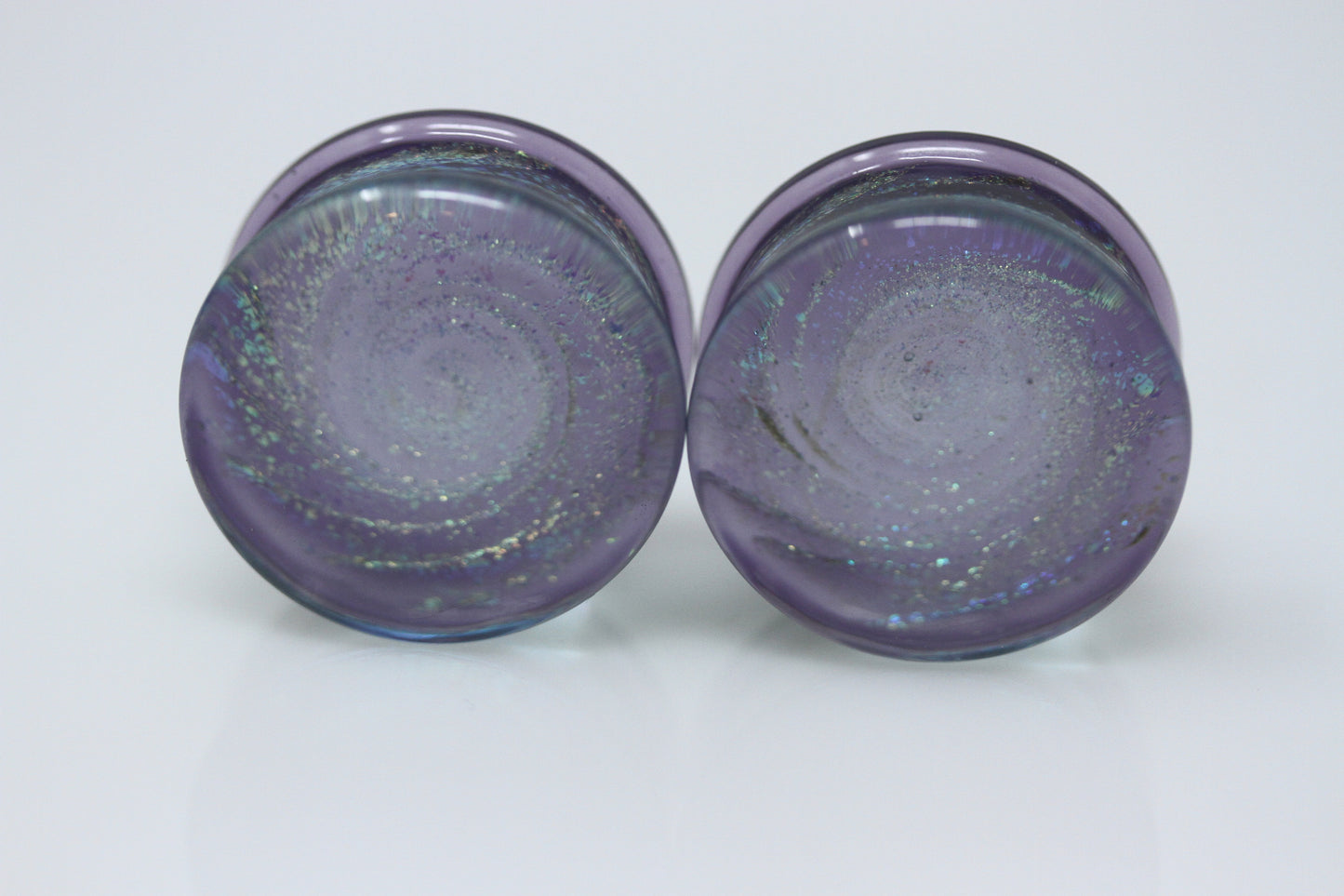 Purple Cyclone Glass Plugs - Pair 2