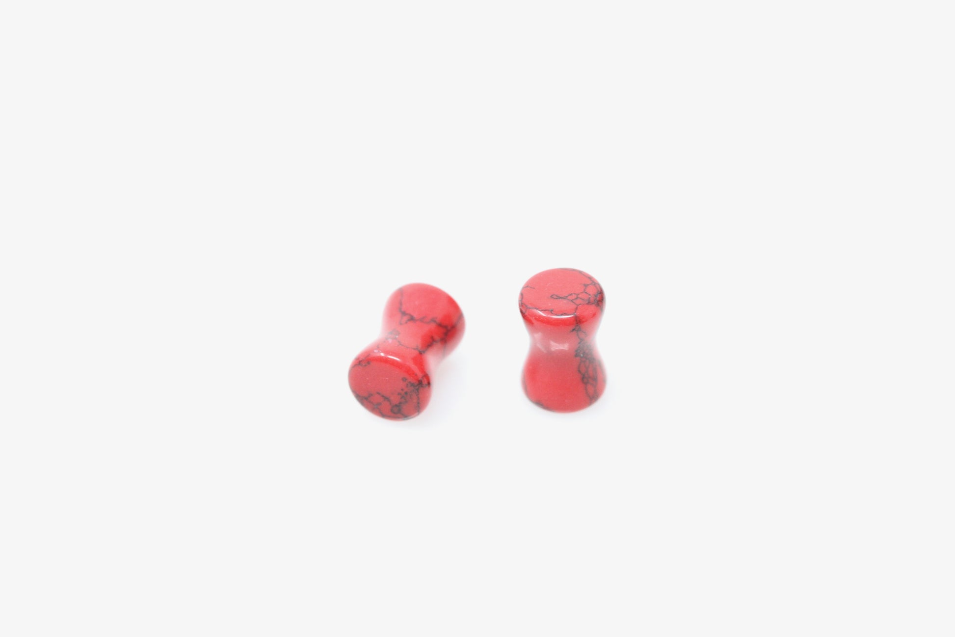 Red Howlite Plugs - Pair 2