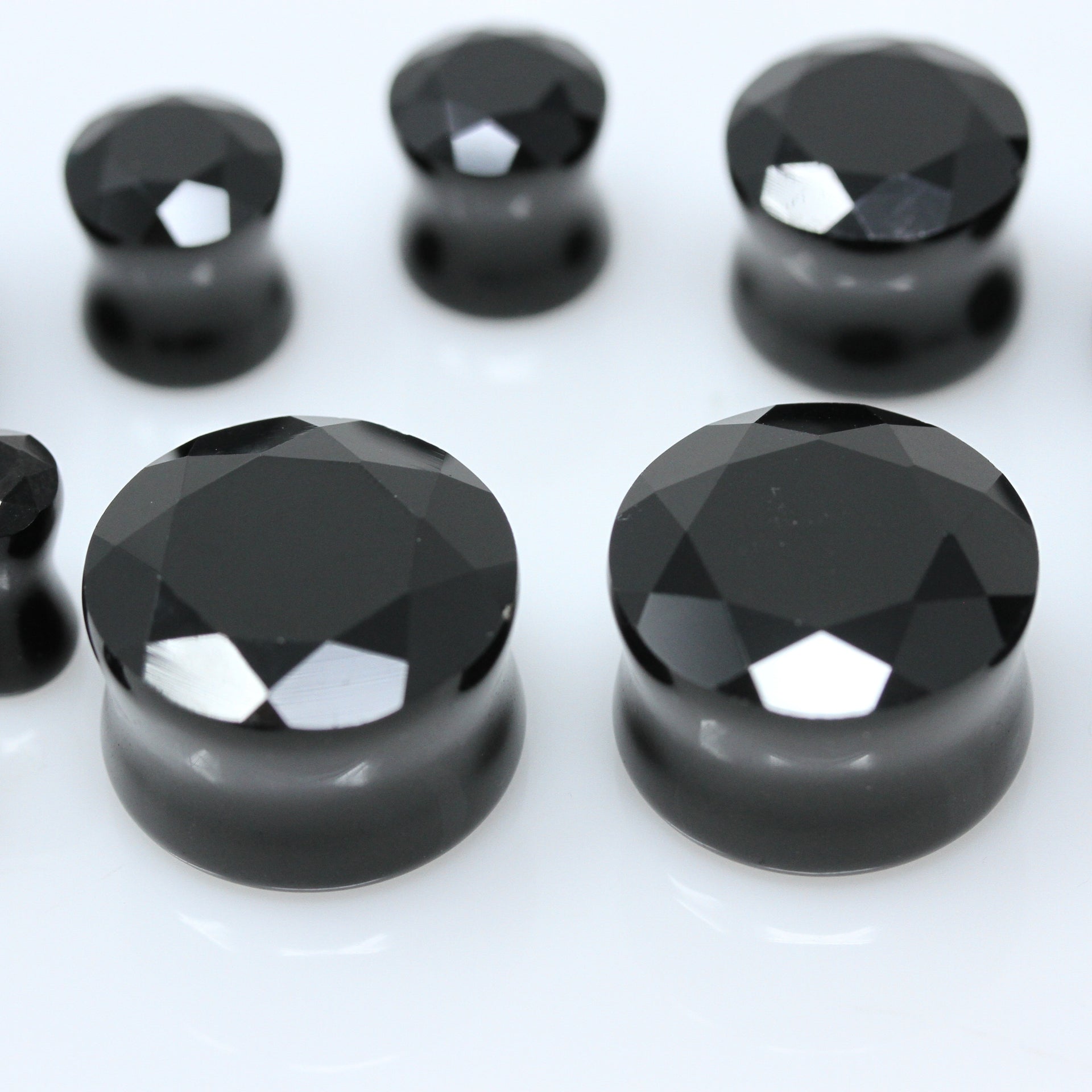 Black Faceted Plugs - Group 1