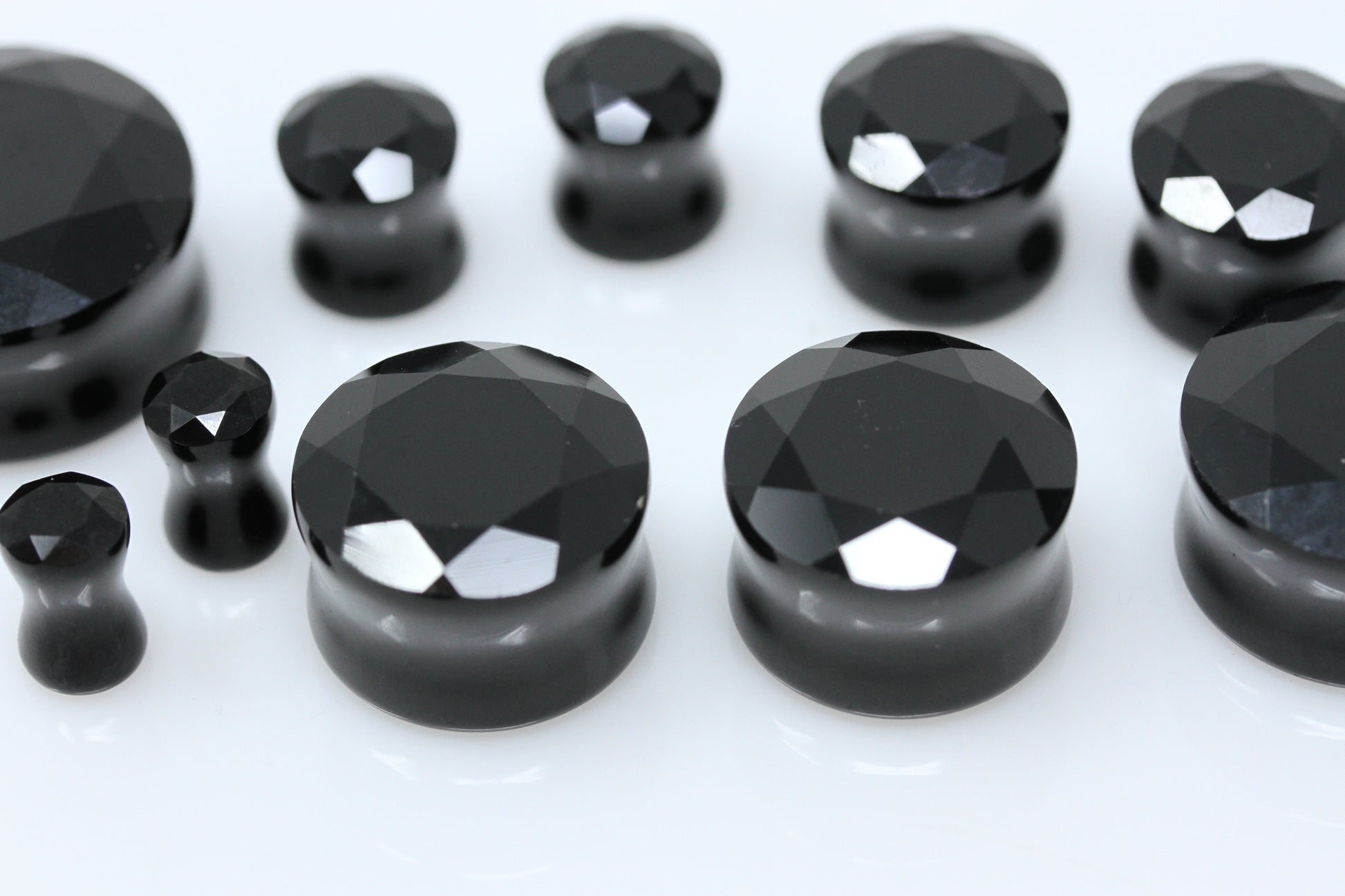 Black Faceted Plugs - Group 1