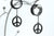 Peace Sign Stainless Steel Danglers - Screw on Tunnel (Pair) - TF011