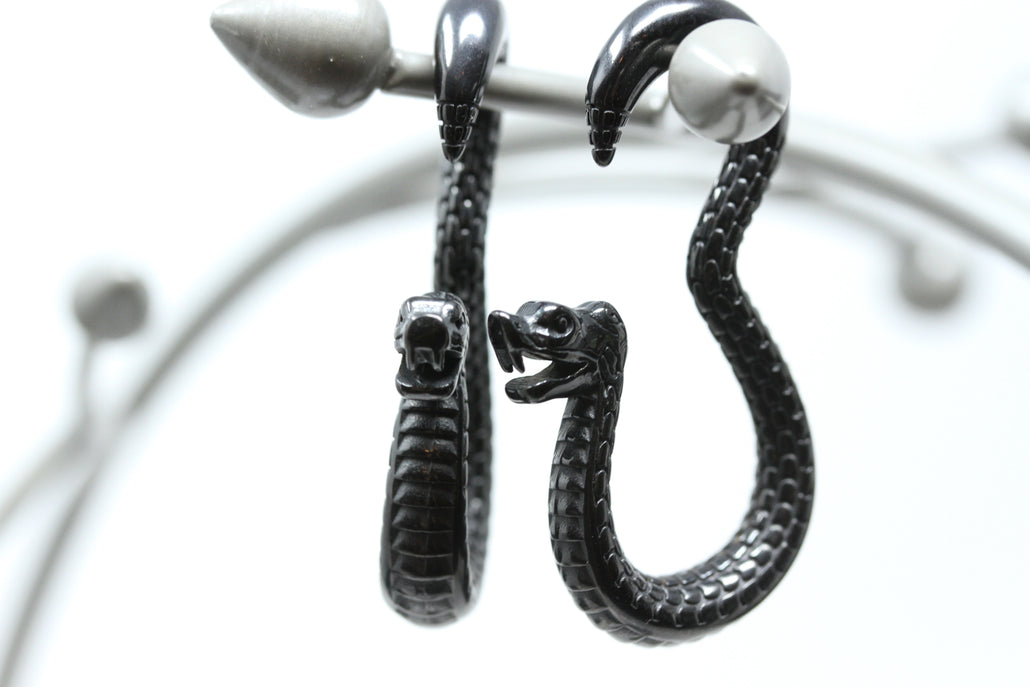 Black Steel Snake Hangers (Pair) - PSS65