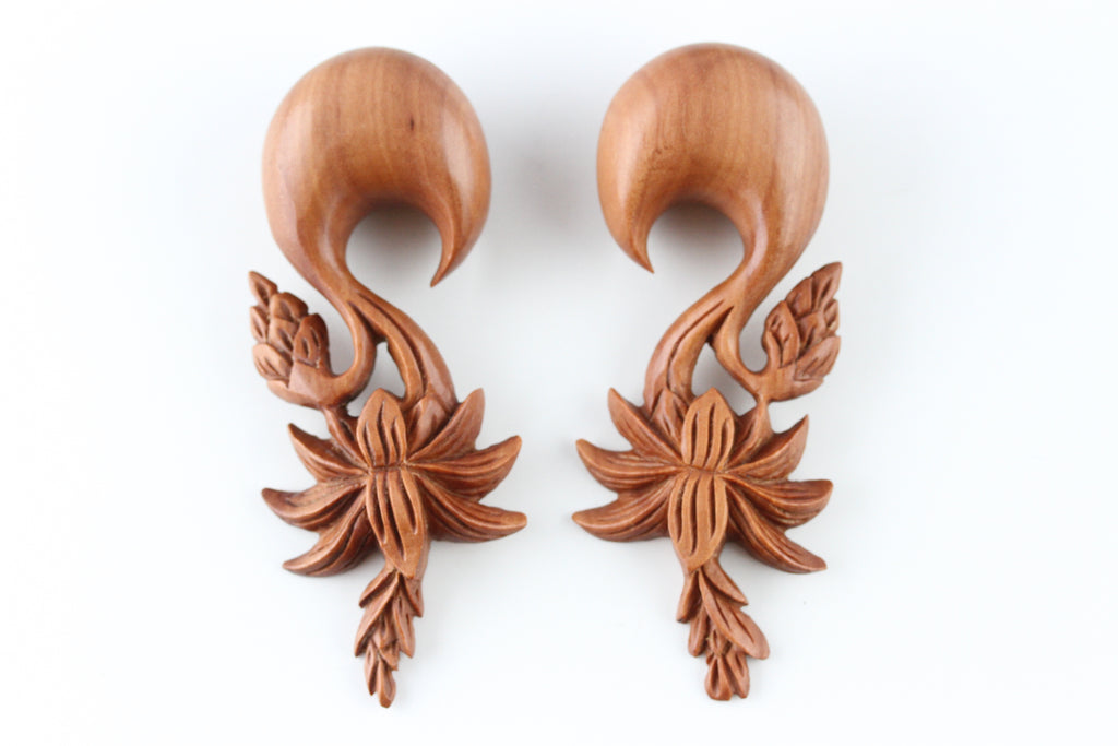 Wood Flower Hanger Plugs - Pair 1