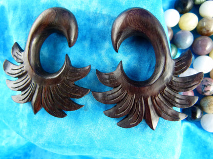 Sono Wood Feather Hanger Plugs - Pair 2