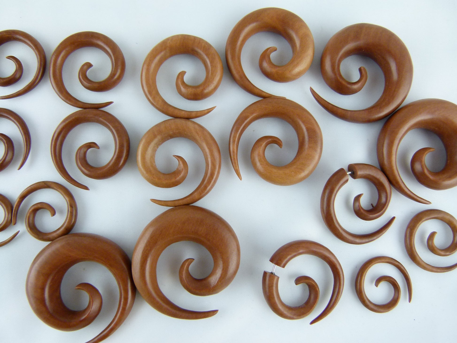 hand carved wood spiral