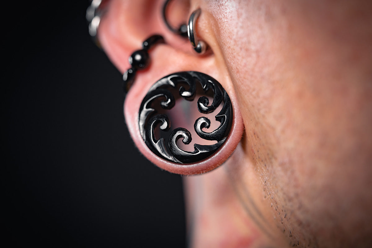 Hand Carved Earring Tunnel Plugs (Pair) - PA13
