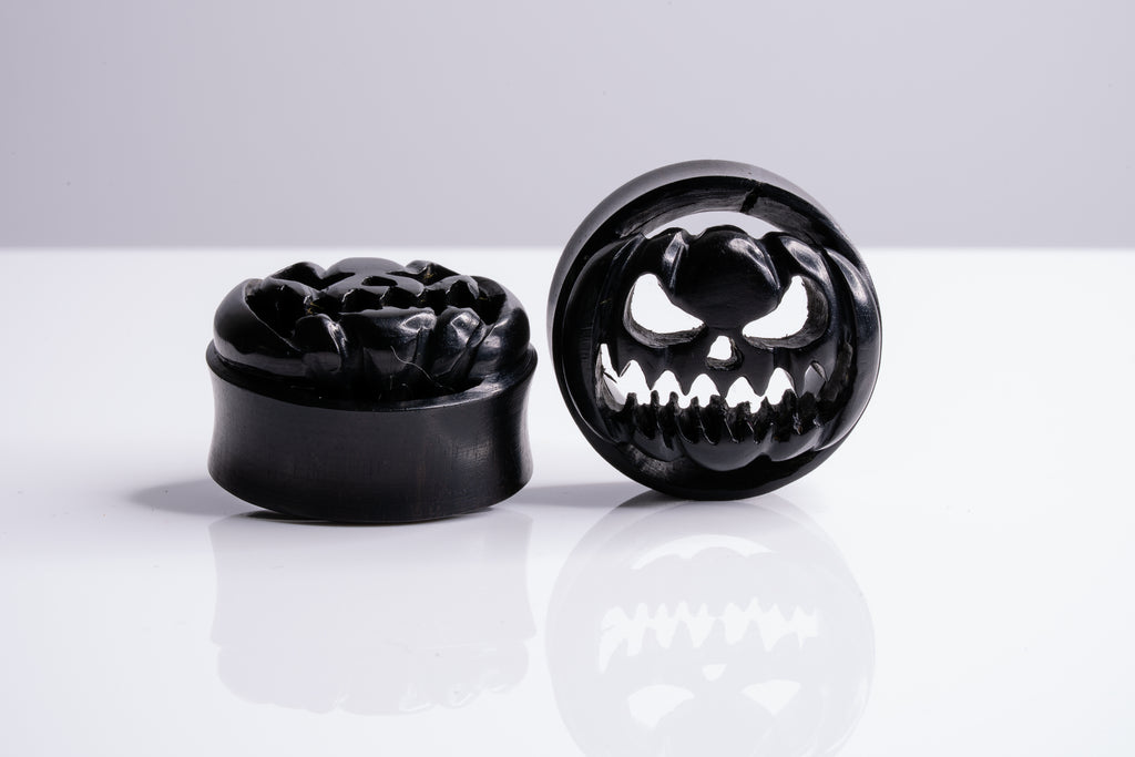 Rotten Pumpkin Plugs - Wooden Plugs (Pair) - PA144