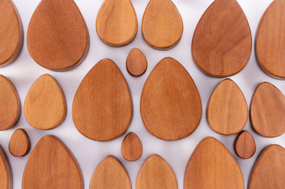Wooden TearDrop Plugs Stretched Ears - Sawo (Pair) - PA34