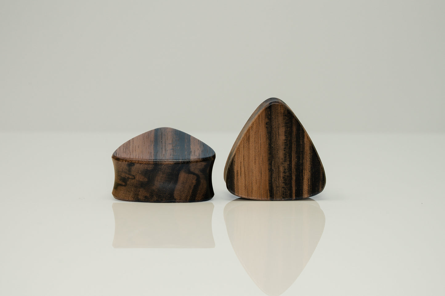 wooden triangle ear gauges