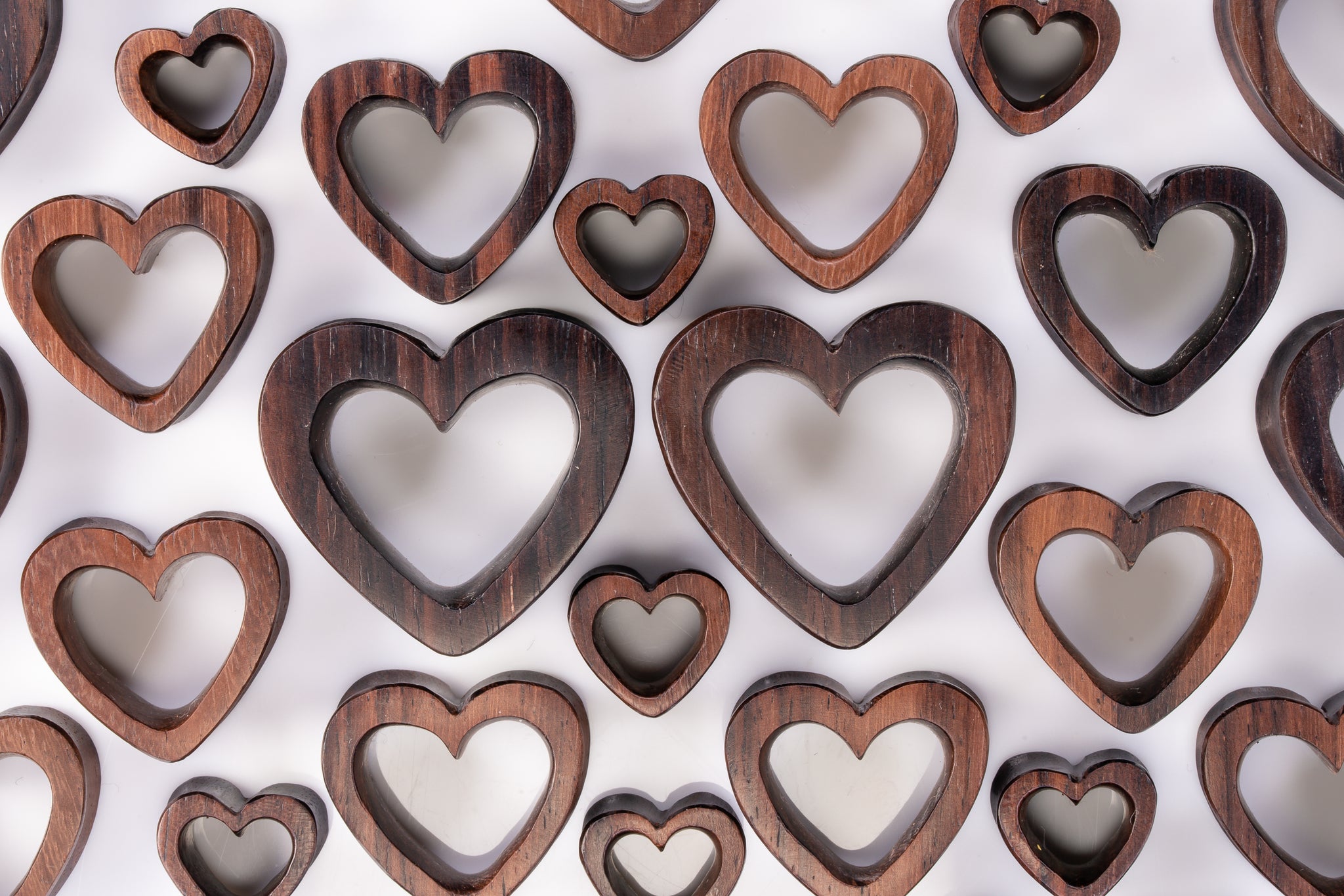 Wood Heart Tunnels Heart Tunnel Plugs (Pair) PA45 Two Feather Plugs