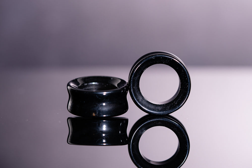Obsidian Tunnels for Stretched Ears (Pair) - PH03