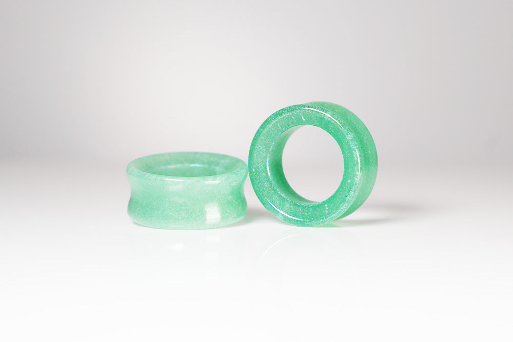 Aventurine Tunnels for Stretching ears - (Pair) - PH20