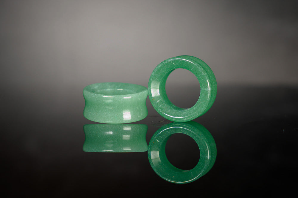 Aventurine Tunnels for Stretching ears - (Pair) - PH20